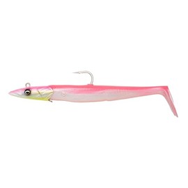 Savage Gear Sandeel V2 – Super Realistic Sandeel Imitation with Lively Kicking Action, Darting Jig Head, Ideal for Predator Fish in Saltwater, Pike, Bass & Zander Pink Pearl Silver 12 cm