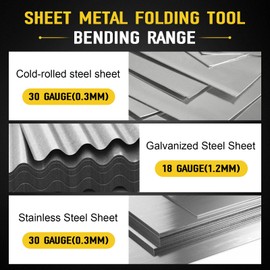 12 Inch Folding Tool, Thin Sheet Metal Bending Tools for Hvac, Duct Bender Hand Tool, Metal Forming - Heavy Gauge Steel Sheet Metal Bender - Accurate Bending 3/8" And 1" Fold Depths For Ductwork ﻿