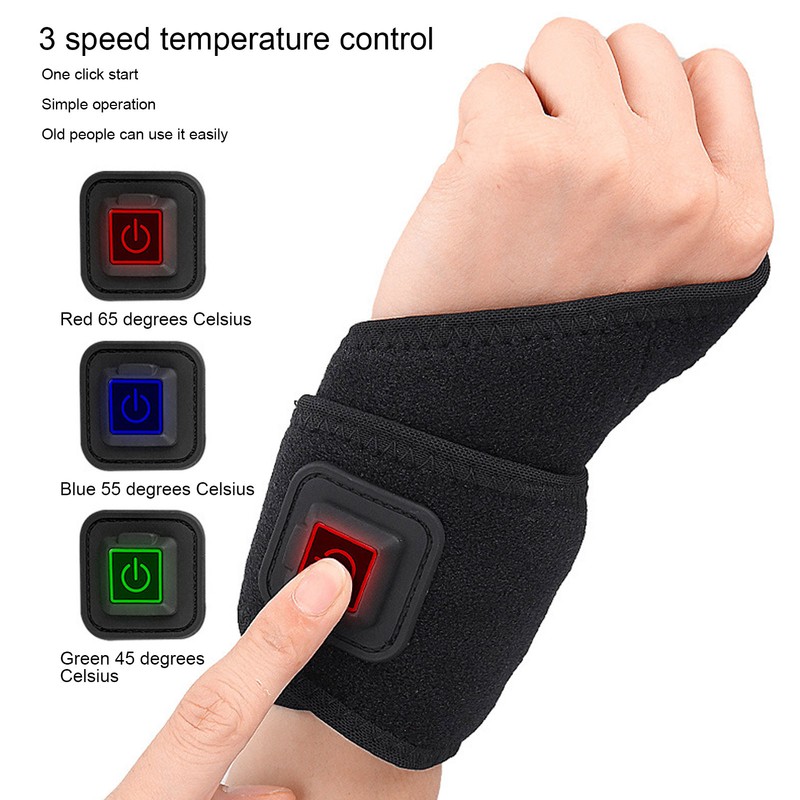 Electric Heated Wrist Brace Hot Compress Reduce Fatigue Keep Warm