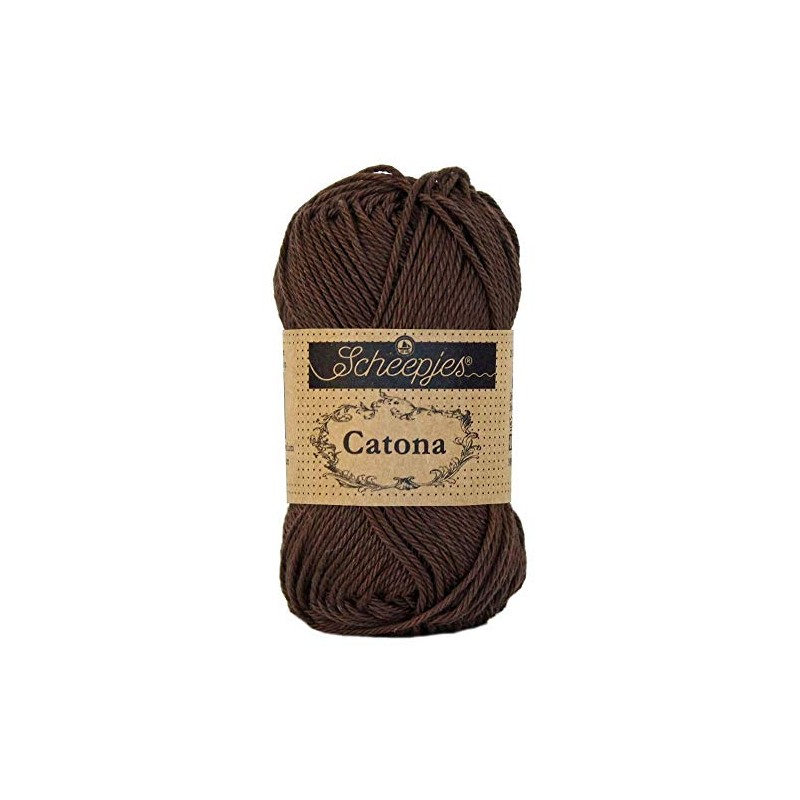 Scheepjes Catona Cotton Yarn, 162 Black Coffee, 1x25g