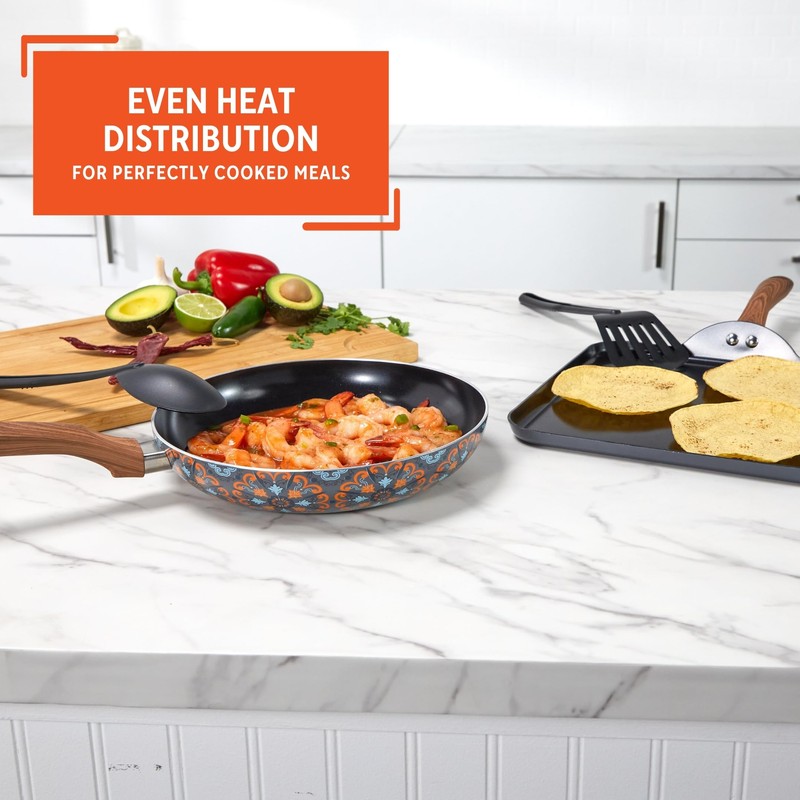 IMUSA Nonstick Ceramic Cookware Set 4-Piece 10.5in/10in, with Soft-Touch Handles,