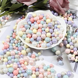 200Pcs ABS Colorful Acrylic Round Beads, 6/8/10 mm Multicolor No Hole Acrylic Faux Pearl Beads, for Vase Home Party Wedding Decor Fillers Decorations Jewelry Making Nail DIY Crafts (Mixed Color)