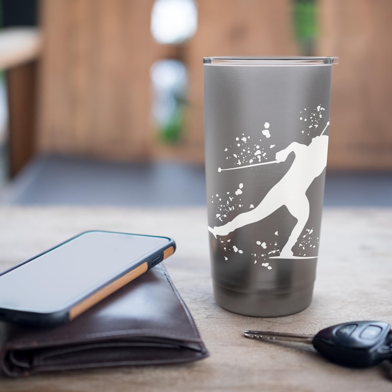 Biathlete Nordic Skiing Biathlon Stainless Steel Insulated Tumbler