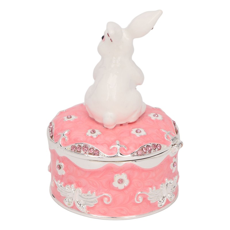 Trinket Box Exquisite Cute Bunny Shape Magnetic Design Zinc Alloy
