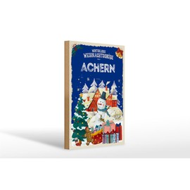 Femer Wooden Sign Christmas Greetings Aachen Gift Festival 20 x 30 cm