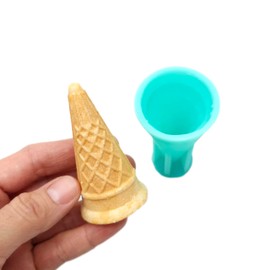 Mini cone silicone mold fake food making mold, candle making mold, resin ice cream cone mo, wax melts mol, pottery mold polymer clay mold chocolate mold (2.60 in. Single mold)