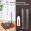 Incense Holder, Wooden Incense Holder for Sticks with Glass Ash