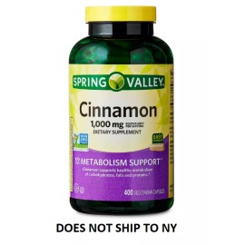 Spring Valley Cinnamon Dietary Supplement, 1000 Mg, 400 Count