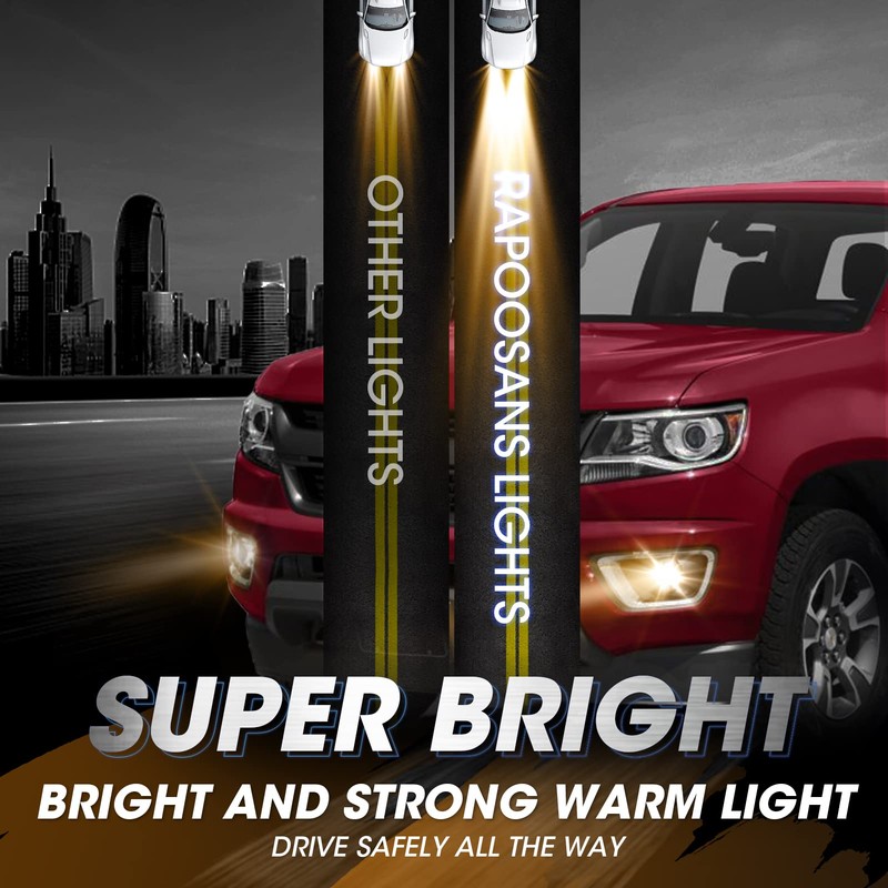 RAPOOSANS Driving Fog Lights Lamps Assembly for 2015-2019 Chevy Colorado
