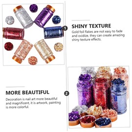 FRCOLOR 2sets Nail Decor Foil Glitter Sequins Color Nail Art Stickers Tweezers Brush for Festive Parties Manicure Supplies Lightweight Easy to Use