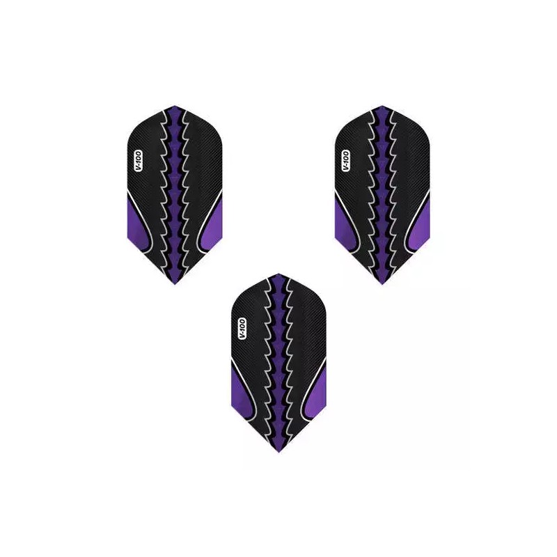 GLD Viper Black Flux Dart Flights Slim Purple