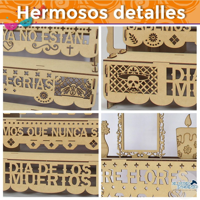 Hermosa Ofrenda Día De Muertos Altar Frase Con Decoración Y