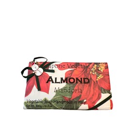 Alchimia Almond Vegetable Handmade Italian Soap Bar With Holiday Snowman Charm 10.5 Oz