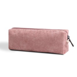 Yharnamite Corduroy Pencil Case, Large Capacity Pencil Case, Portable Pen Pouch Storage Bag for Kids, Office Stationery Organizer, Cute Pencil Case Makeup Pouch for Home, School, Office (Pink)
