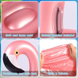 Sotiff 2 Pcs Giant Inflatable Flamingo Pool Floats 51 x 47 x 41 Inch Pink Pool Floaties Large Beach Floats Pool Tube Inflatable Ride Ons with Fast Valves for Adult Summer Beach Swimming Pool Party Toy
