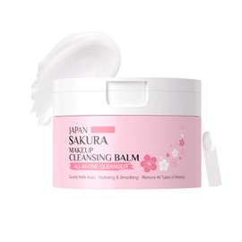 DLZZRS Sakura Makeup Cleansing Balm, Hydrating & Smoothing All-In-One Cleanser Quickly Melts Away, Gently Cleanse Dirt, Impurities And Makeup Face Cleanser & Makeup Remover for Women Girls, 3.53oz.