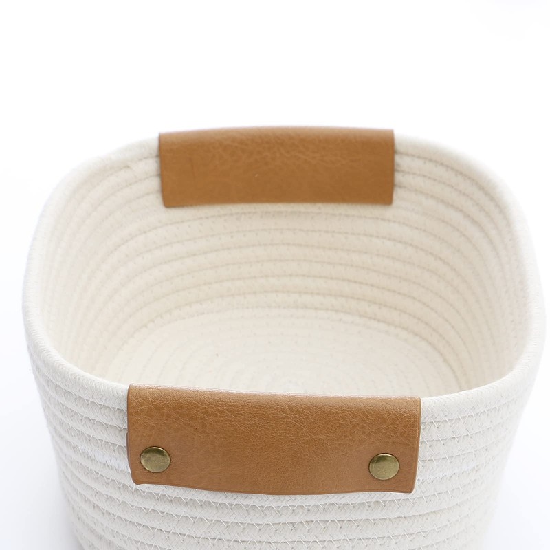 YOSTORYA Storage Basket (Set of 3) Cotton Rope Woven Storage