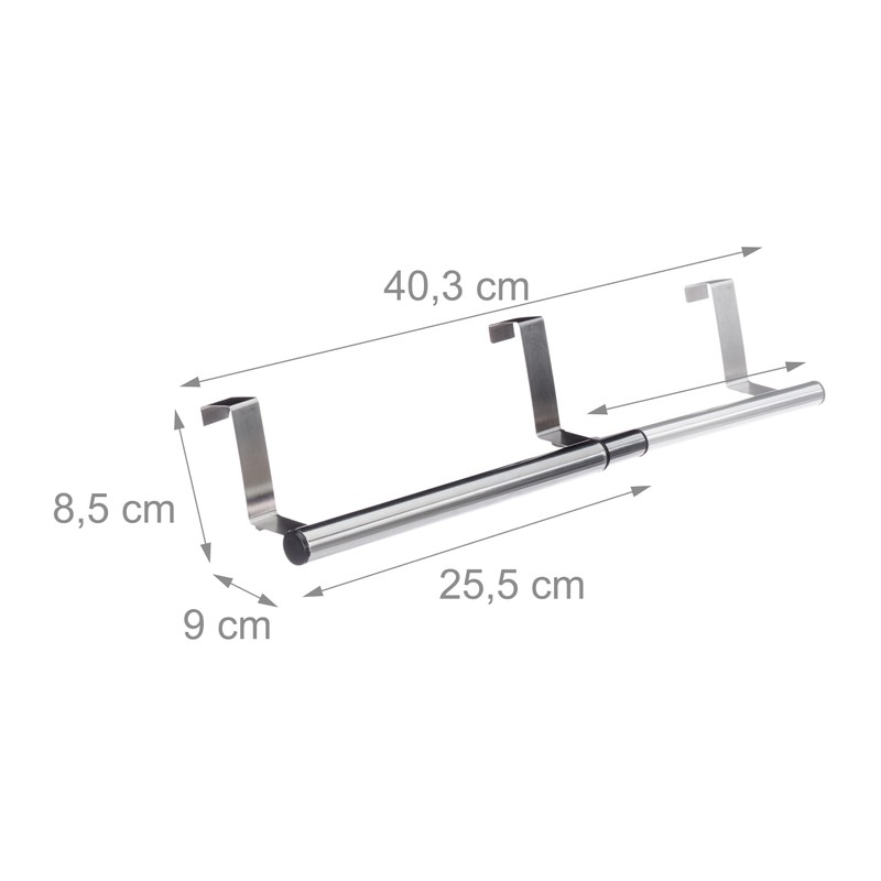 Extensible Removable Towel Rail, Single Rack, No Drilling on Door