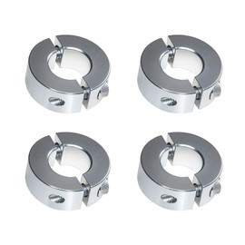 (4-Pack) SINOAXISSPACE Shaft Collar 1/4" Bore, Zinc Plated Double Split Clamp-On Shaft Collars Style, 11/16" OD, 5/16" Thickness, with M4 Set Screws
