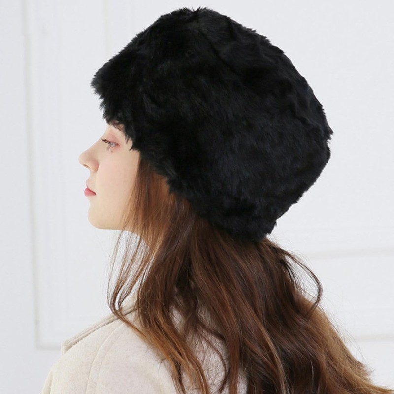 Men Winter Trapper Hat Faux Fur Russian Trooper Hat Furry
