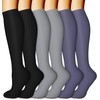 CHARMKING 6 Pairs-Compression Socks for Women & Men Circulation Best