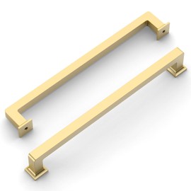 Amerdeco 10 Pack Brushed Gold Cabinet Pulls 12.6 Inch(320MM) Hole Centers Kitchen Cabinet Handles Cabinet Hardware Kitchen Handles for Cabinets Cupboard Handles Drawer Pulls ZH0019