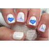 Blue Love Paris Eiffel Tower Nail Art Decals