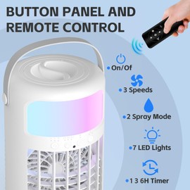 Portable Air Conditioner, 2025 Upgraded 4-IN-1 Ultra-Quiet Design Portable AC Unit with 2 Cool Mist & Speeds1500ml Remote Control Air Conditioner Evaporative for Home,Office,Bedroom, Camping