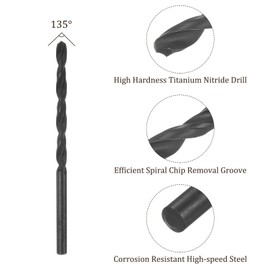 Kozelo 12PCS Twist Drill Bit - [9/64"] High-Speed Steel Round Shank Jobber Bit Set Black for Metal Wood Plastic Steel Use, 45mm/1.77" Blade Length