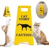 Generic Cat Vomit Caution Sign, Funny Cat Sign Decor, Yellow
