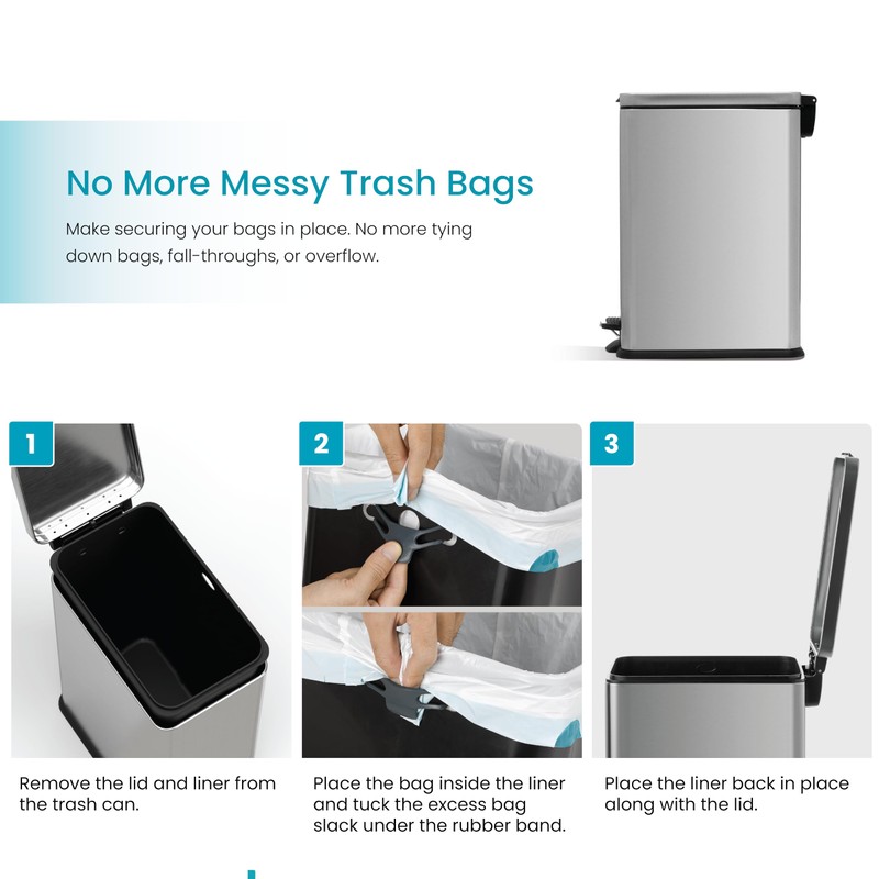 Home Zone Living 4 Gallon Slim Kitchen Trash Can with