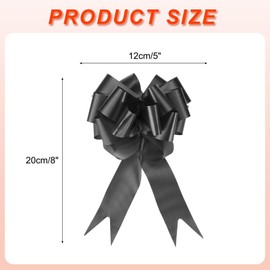 sourcing map 15pcs 5 Inch Large Pull Bow Big Gift Wrapping Bows Ribbon Black for Wedding Car Baskets Presents Christmas Bow