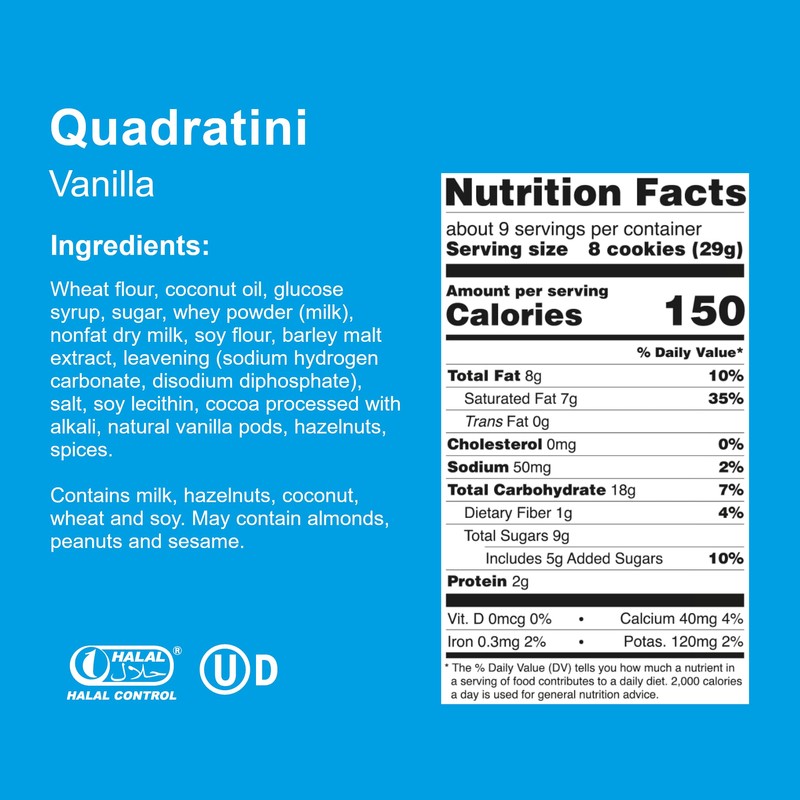 Loacker Quadratini Vanilla Wafer Cookies, 8.82 Ounce