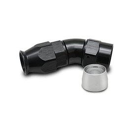 Vibrant Power 28308 Fitting, Hose End, Full Flow, PTFE, 30 Degree, Reusable, 8AN Hose, 8AN Female Thread, Aluminum, Black Anodized, use with Vibrant 18000 series PTFE Lined Flex Hose, each