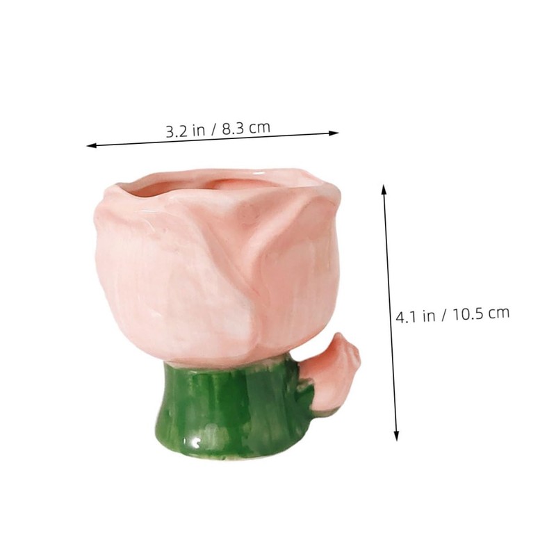 Ipetboom Ceramic Makeup Brush Holder Cute Flower Design Storage Pot