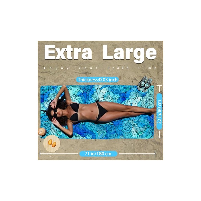 Widdonen Compact Microfiber Beach Towel - Quick Dry Sand Free