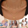 ZENGSING Layering Cross Necklace Women, Women's Gold Chain Set, Necklace
