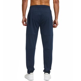 HODOSPORTS 32"/34"/36"/38"/40" Inseam Tall Mens Sweatpants Zipper Pocket Extra Tall Joggers Workout Pants Navy-36-XL