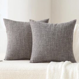 oecoel Decorative Throw Pillow Covers 16x16 Inch Super Soft Modern Farmhouse Pillow Case with Rustic Woven Textured, Outdoor Cushion Covers for Sofa Livingroom, Set of 2,Light Brown