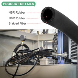 M METERXITY Lubricating Oil Hoses, 5/8" 16mm ID 25mm OD 3.28ft Length NBR Rubber Hose High Pressure Tubing Hose Pipe Tube for Compressed Gas Air/Water Transfer/Small Equipment Transfer Hose