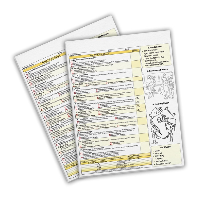 MDpocket National Institutes of Health Stroke Scale (NIHSS) Notepad (Single