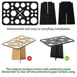 CAIRIAC Soporte para brochas de maquillaje de 28 agujeros, estante de secado de brochas de maquillaje boca abajo, soporte plegable para brochas de maquillaje, organizador de soporte de torre de árbol de aire viene con alfombrilla