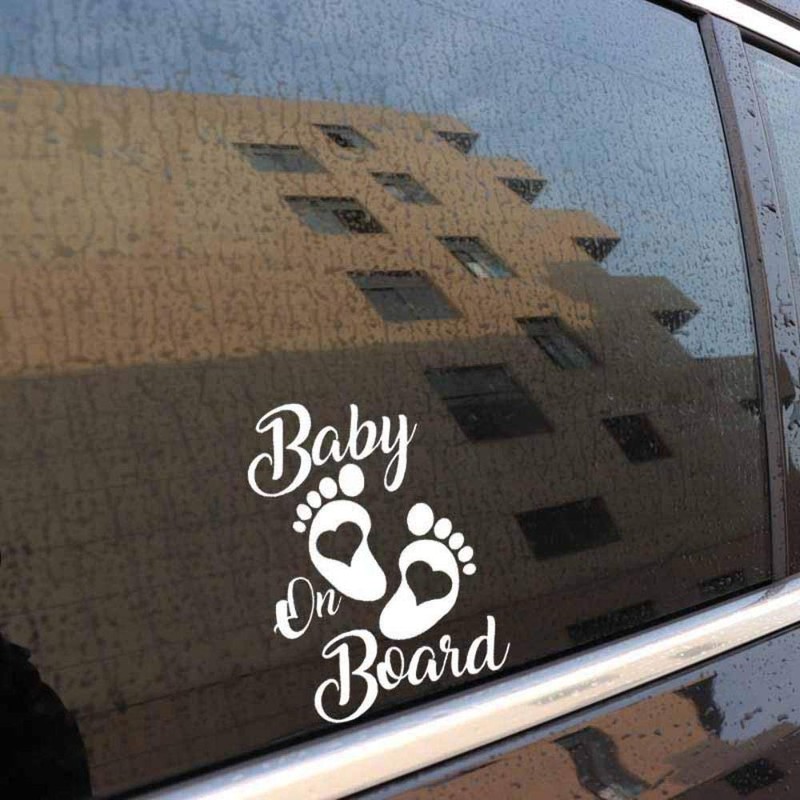 Stukk Baby on Board Vinyl Car Window Sticker 5" x