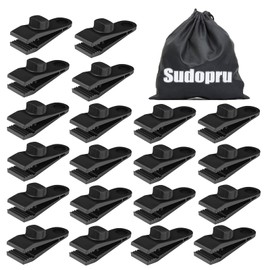 Tarp Clips Heavy Duty Lock Grip, 20 Pcs Tarp Clamps, Pool Cover Clips, Shark Tent Fasteners Holder for Camping, Awnings, Car/Pool/Boat Covers (20Clips+1Bag)