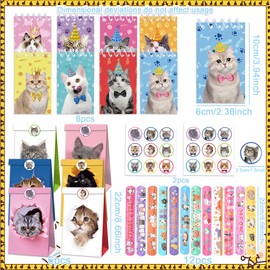 BACH AND BOUJEE Cat Party Favors Cat Themed Birthday Party Supplies Cat Notebook for Pet Birthday Party Goodie Bags Stuffers for Classroom School