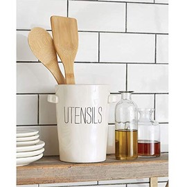 Mud Pie UTENSIL CROCK SET (Utensils Included)