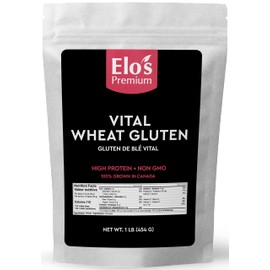 Elo’s Premium Vital Wheat Gluten (1lb) | High Protein, Non-GMO, Vegan | Perfect for Keto and Kosher Friendly | 100% Grown in Canada | Vegetarian Meat Substitute for Baking | Low Carb Alternative to Make Seitan