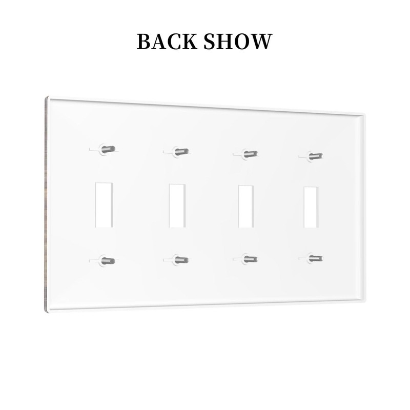 Rustic Brown Wood Natural Wooden Light Switch Covers Quad Toggle