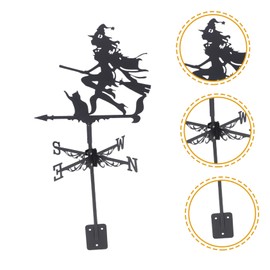 CLISPEED Weather Vane Metal Weather Vanes Black Witch Shape Weathercock 60x30cm Wind Direction Indicator for Garden Decor Roof Outdoor, Wind Vane Garden Courtyard Decoration