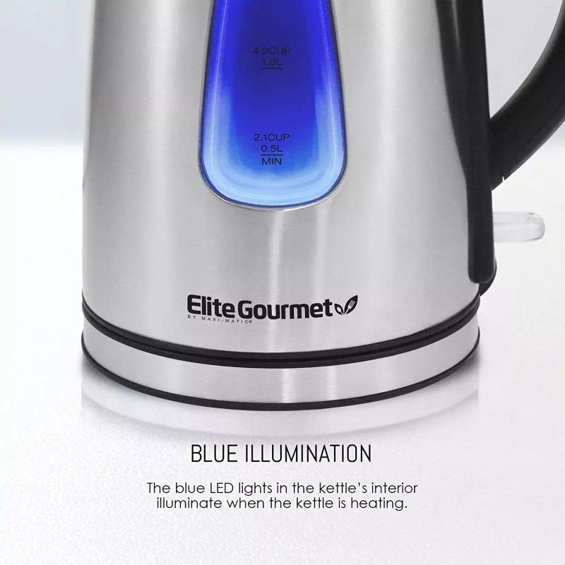 Elite Gourmet EKT-1271 Ultimate 1.7 Liter Electric Kettle – Stainless